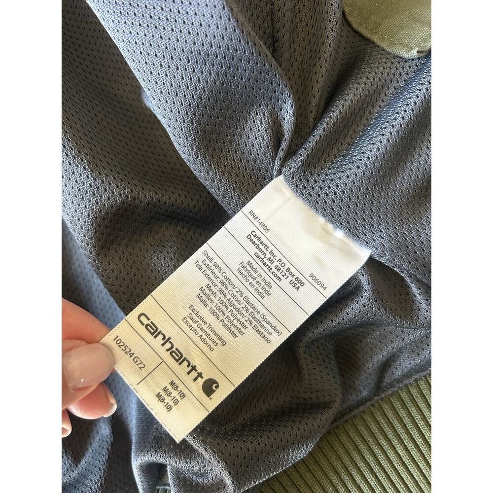 Carhartt Crawford Bomber Jacket Womens M Green Canvas Relaxed Fit OJ2524-W - Picture 11 of 16